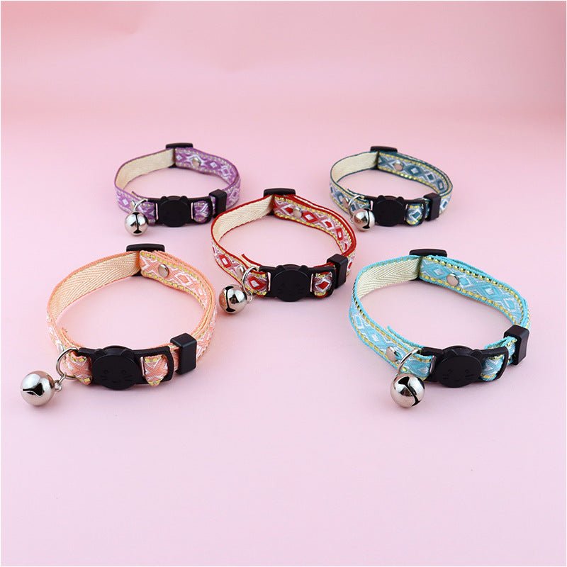 【COL - 027】Golden silk edge ethnic style pet collar - MaoMao - Paws