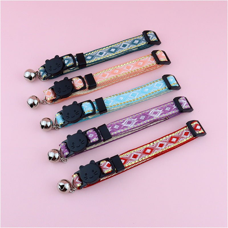 【COL - 027】Golden silk edge ethnic style pet collar - MaoMao - Paws