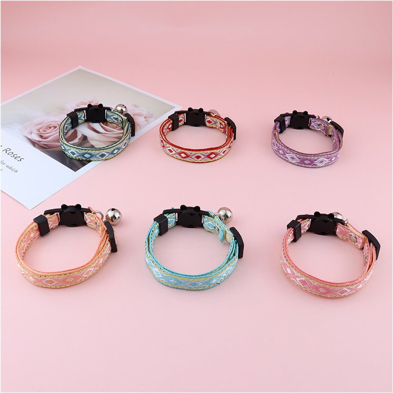 【COL - 027】Golden silk edge ethnic style pet collar - MaoMao - Paws