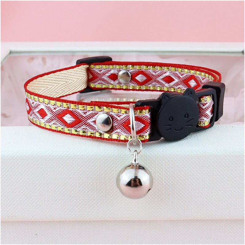 【COL - 027】Golden silk edge ethnic style pet collar - MaoMao - Paws