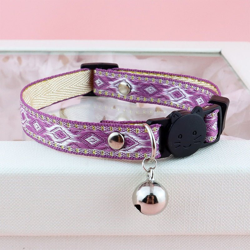 【COL - 027】Golden silk edge ethnic style pet collar - MaoMao - Paws