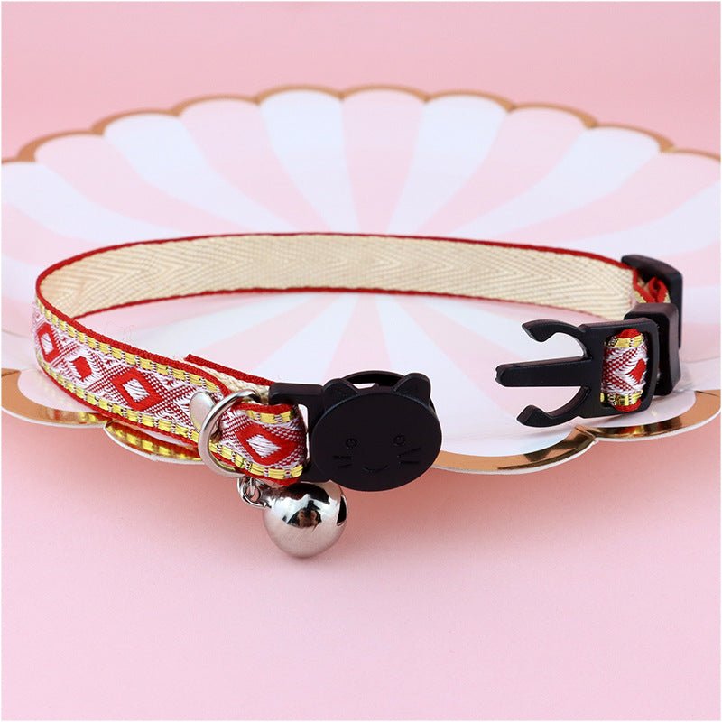 【COL - 027】Golden silk edge ethnic style pet collar - MaoMao - Paws