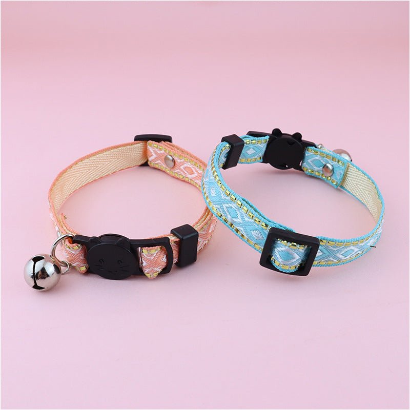 【COL - 027】Golden silk edge ethnic style pet collar - MaoMao - Paws