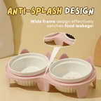 Elevated Ceramic Cat Bowl - MaoMao - Paws